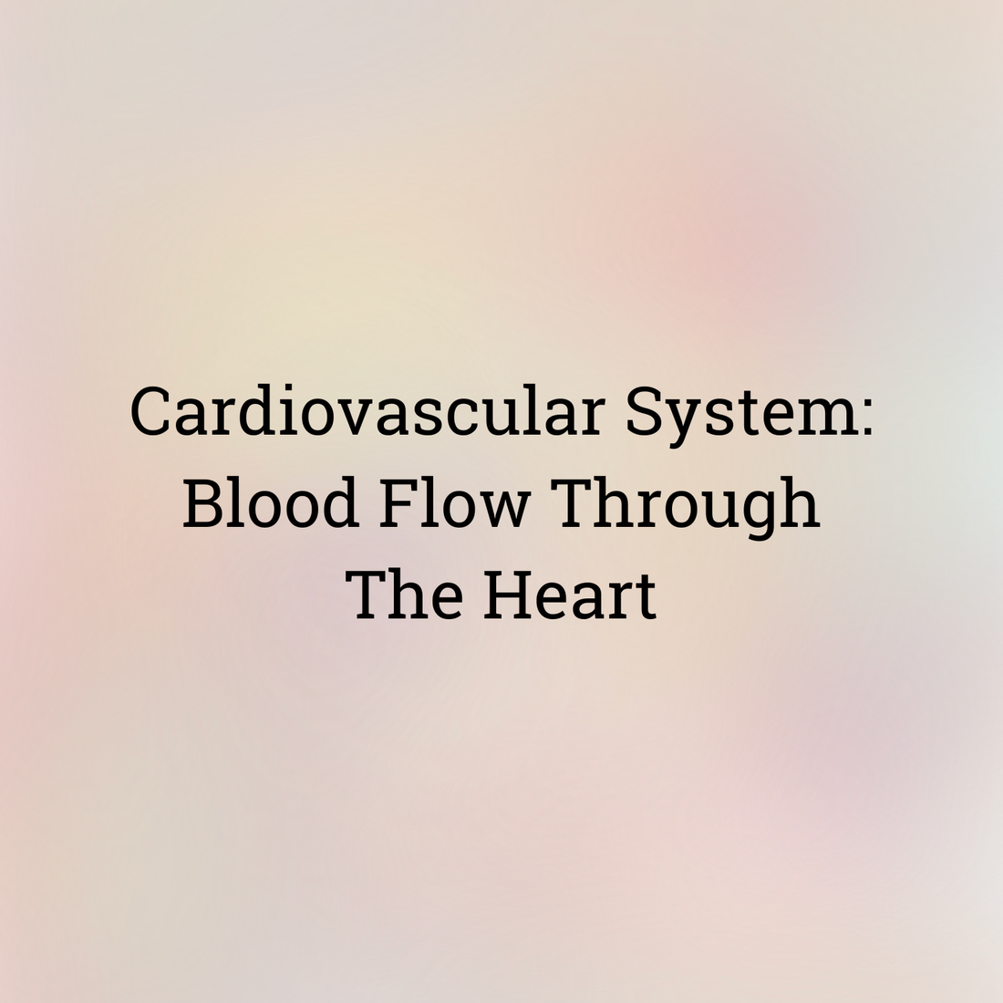 Cardiovascular: Blood Flow Through the Heart