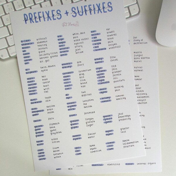 Prefixes Suffixes Poster Set (2 x A4)