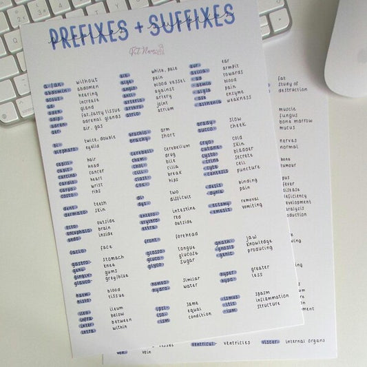 Prefixes Suffixes Poster Set (2 x A4)