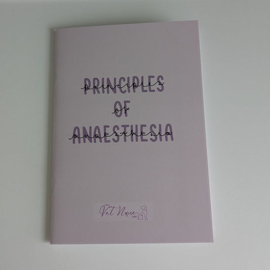 Anaesthesia Principles Veterinary Nursing Revision Guide | A5 Vet Nurse Study Booklet | Anaesthetic Drugs, Preparation + Recovery